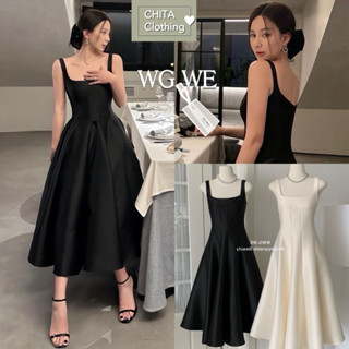 📍พร้อมส่ง📍7502 เดรสยาวคอเหลี่ยม งานซิปหลัง ทรงสวย มีซับใน  T…