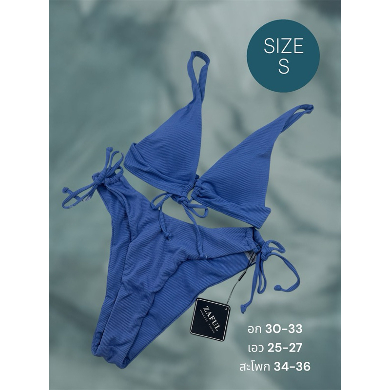 ชุดว่ายน้ำผู้หญิง แนวเซ็กซี่ ดีเทลเว้าสูง แบรนด์ zaful size S