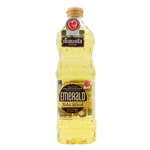 น้ำมันปรุงอาหาร สูตรผัดและทอด Emerald Nutri Blend  1 litre  หยกออนไลน์