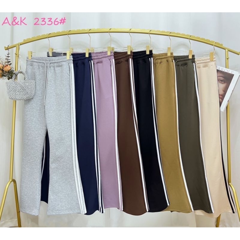 ป้าย A&K รุ่น 2336# กางเกงขาม้าแต่งแถบข้าง ผ้าคอตตอนวอมยืด
