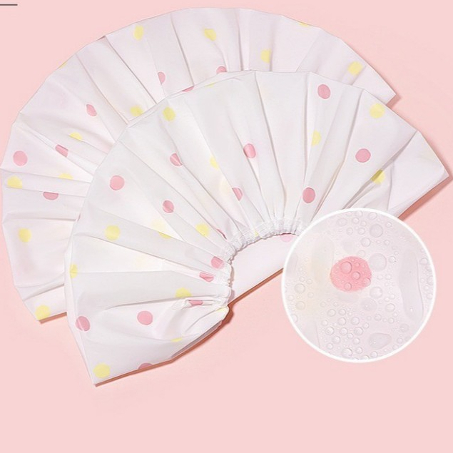 【COTTONO コットンノ】TK18 หมวกคลุมผม หมวกคลุมอาบน้ำกันผมเปียก เนื้อ PEVA นุ่ม ยืดหยุ่นสูง แห้งไว ใส่สบาย DD ราคา ถูกที่สุด ดีลบีเคเค แกลเลอรีภาพที่ 8