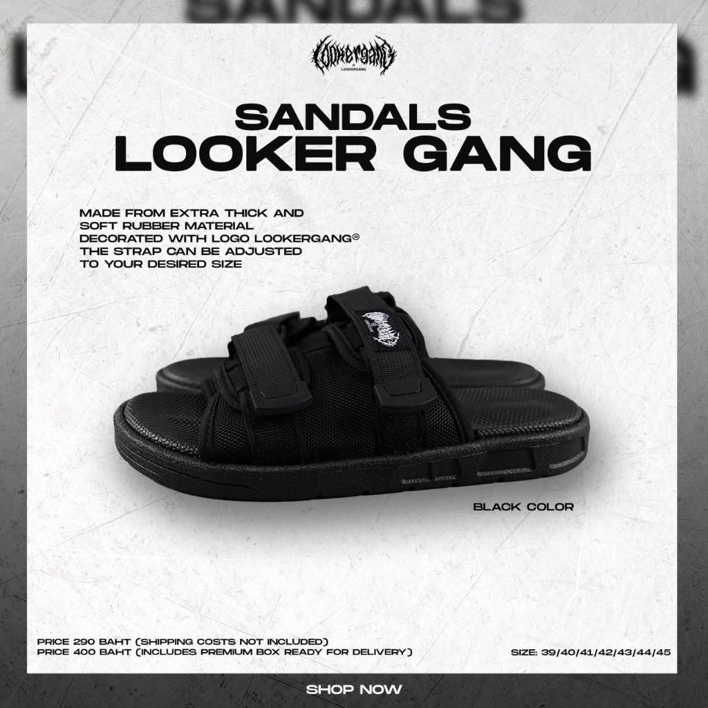 LOOKER-รองเท้าแตะlooker (สีดำ)รุ่นใหม่ (9%Clothing)