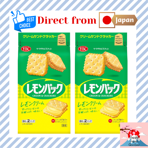 YBC Yamazaki Biscuit Lemon Pack Cream Sand Cracker 2 Bags Sweet and sour taste of refreshing lemon [