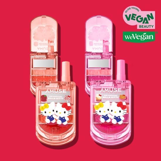 （ลดพิเศษ/พร้อมส่ง) - AMUSE Hello Kitty Lip and Cheek Cell Phone
