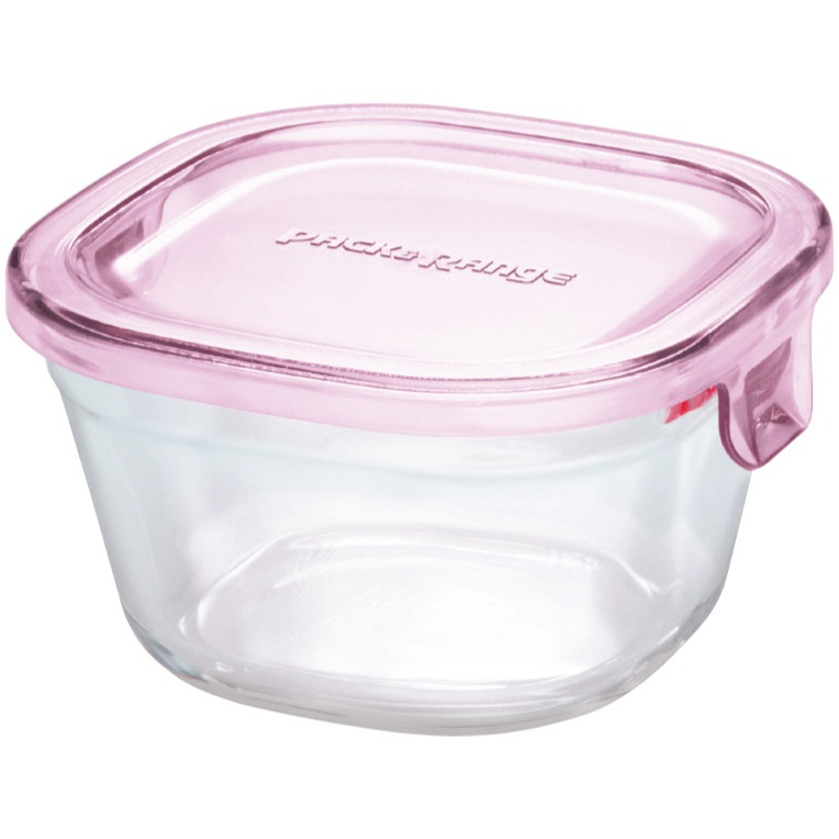 iwaki K3200-P ภาชนะแก้วบรรจุอาหารขนาด 200 ml.สีชมพูW9.3×D9.2×H5.4cm(ใส่ไมโครเวฟได้พร้อมฝา)จากญี่ปุ่น(มีส่งฟรื)