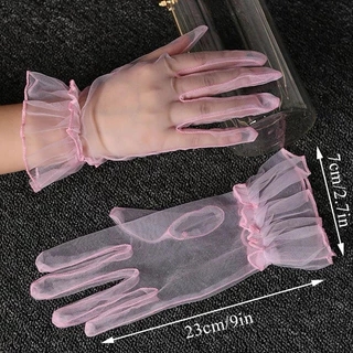 ถุงมือซีทรู แบบสั้น ถุงมือสั้นซีทรู 23 cm ถุงมือ