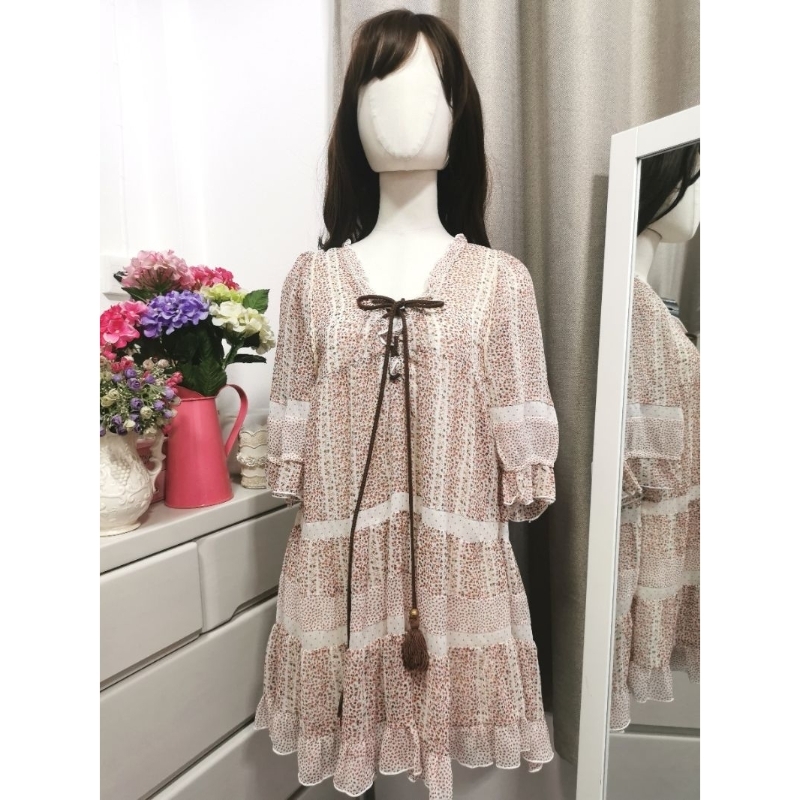 เดรส​ สไตล์โมฮีเบียน​ ผ้าชีฟอง​ แบรนด์​ LIZ LIZA