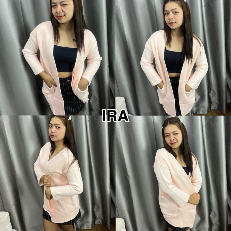BY IRA เสื้อคลุมไหมพรม โอเวอร์ไซส์ กระเป๋าข้าง ผ้าดีมาก ใส่สบายสุดๆ