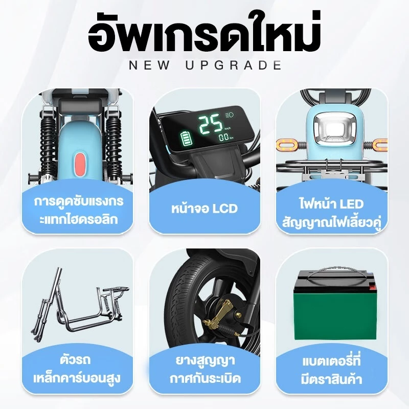 ANCHI จักรยานไฟฟ้า สกูตเตอร์ไฟฟ้า 580W 48V12A thumbnail 7