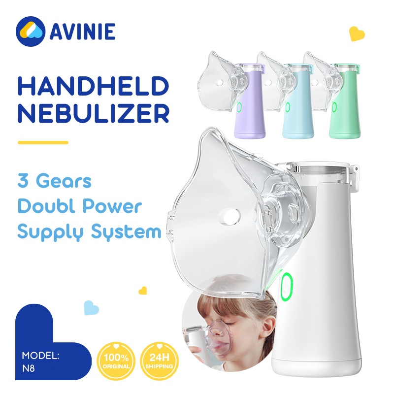 AVINIE เครื่องพ่นยา มือถือ ปิดเสียง Nebulizer เครื่องช่วยหายใจแบบพกพา เหมาะสำหรับเด็กและผู้ใหญ่ เครื่องพ่นยาเด็ก N8