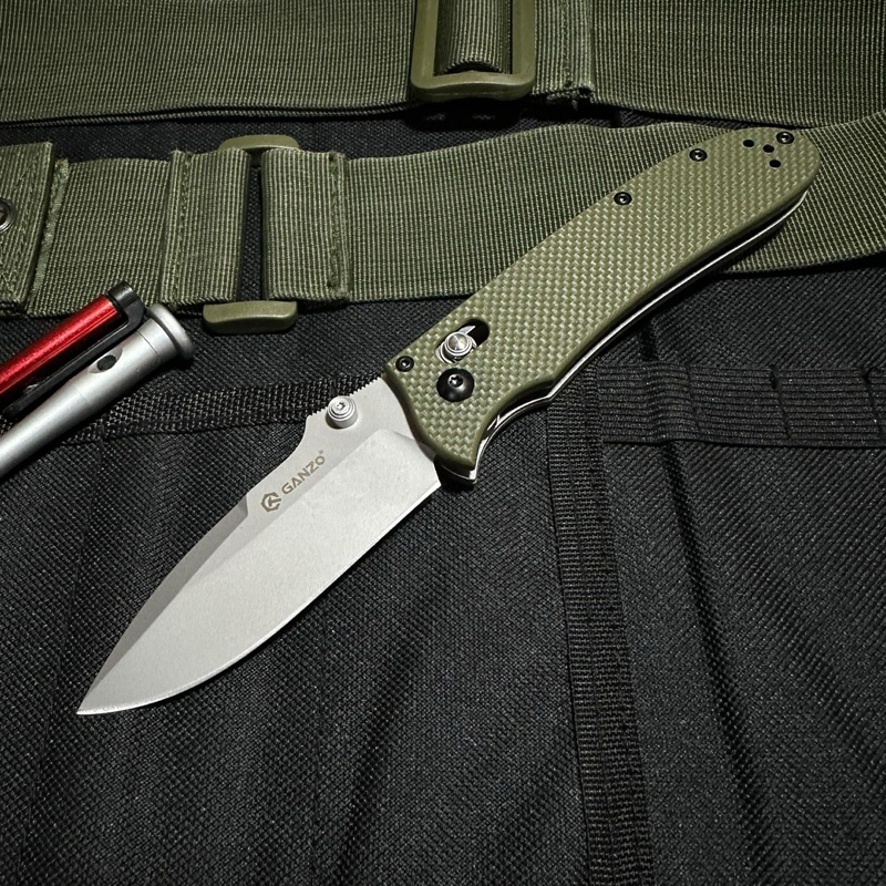 มีด มีดพับGanzo G704 ของแท้100% ใบมีดยาว 3.2นิ้ว วัสดุใบมีด 440C ด้ามจับG10