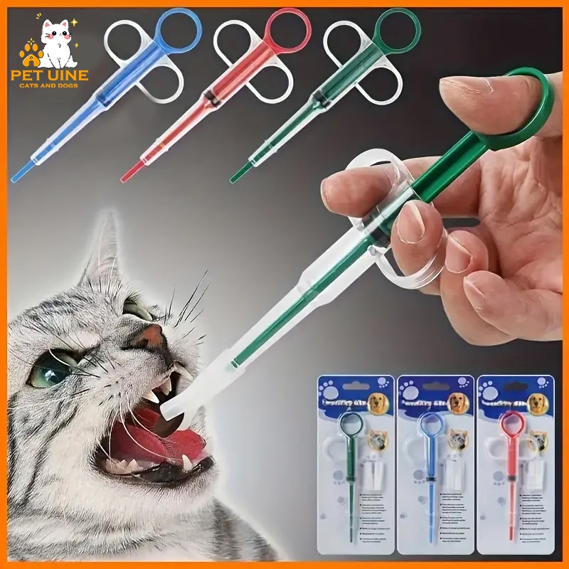 PET UINE-B34 ที่ป้อนยา เข็มป้อนยาสัตว์เลี้ยง สุนัขและแมว หัว 2 แบบ ทั้งยาเม็ด ยาน้ำ เข็มให้ยาสัตว์เลี้ยงไซริงค์ ป้อนยา
