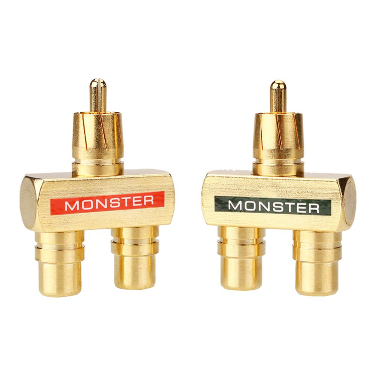 อะแดปเตอร์ AV Audio Splitter Plug RCA Y 1 Male to 2 Female 2 ชิ้น