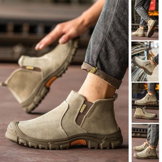 Safety Shoes รองเท้านิรภัย รองเท้าทำงานหนังวัว หัวเหล็ก พื้น…