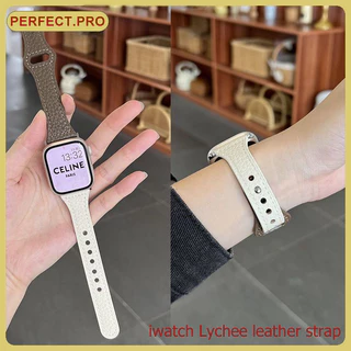 เล็บเดี่ยวสีทึบสายนาฬิกาหนังเหมาะสำหรับ iwatch11 10 9 8 7 6 5 4 3 SE 2 1 ultra 49mm46mm45mm44mm42mm41mm40mm38mm