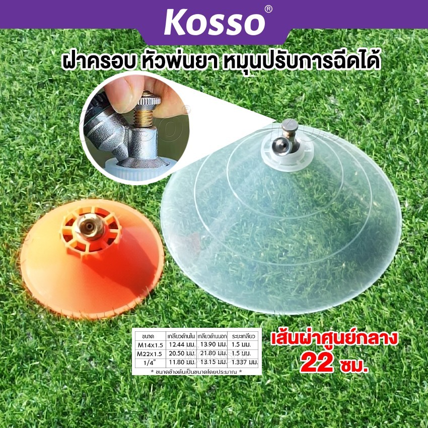 i.KOSSO ฝาครอบหัวพ่นยา หัวฉีดทรงกลม หมุนปรับการฉีดได้ หัวพ่นยากันฟุ้งพ่นยา ปากกว้าง 1ชิ้น 610