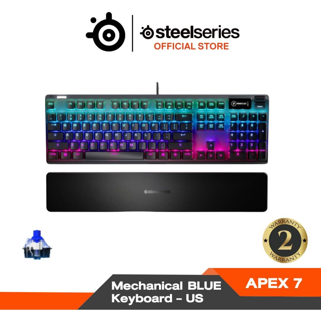 SteelSeries Apex 7 Mechanical Gaming Keyboard คีบอร์ดเกมมิ่งแมคคานิคอล ไฟ RGB ปุ่ม US