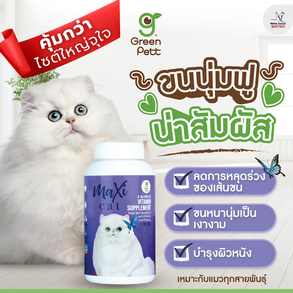 MaxiCat ผลิตภัณฑ์เสริมอาหารบำรุงเส้นขนและผิวหนัง สำหรับแมว ขนาด 250 กรัม
