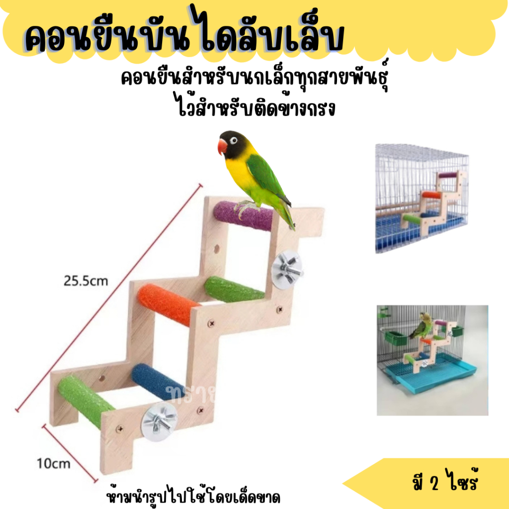 คอนยืนบันไดลับเล็บ สำหรับนกแก้วขนาดเล็กและกลาง