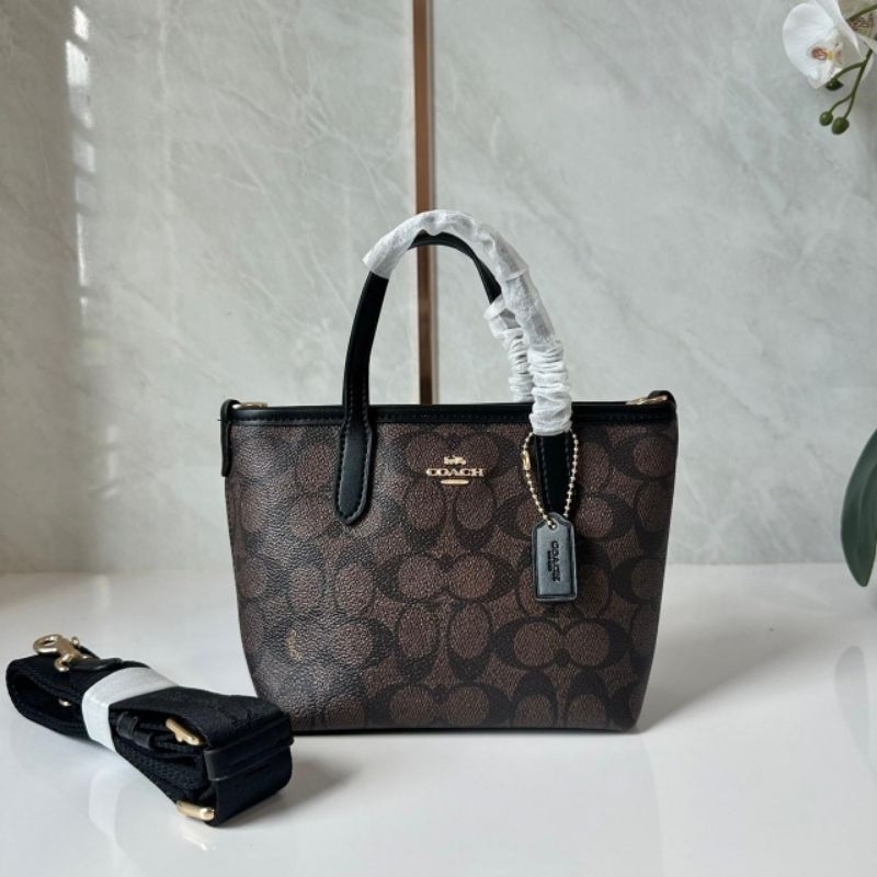 ส่งฟรี💥 กระเป๋าสะพายข้าง Coach แท้ สีน้ำตาลเข้ม ใบเล็ก น่ารัก ผู้หญิง