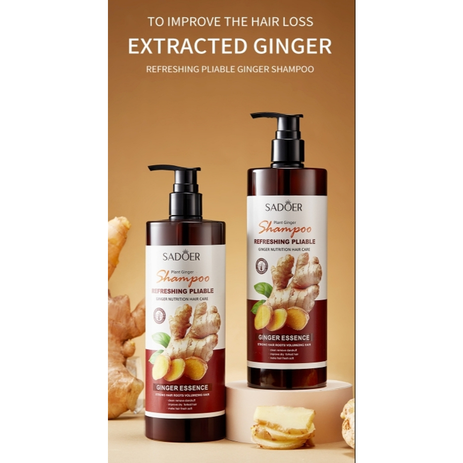 SADOER Shampoo Ginger Essence แชมพูสระผมขิง เอสเซนส์จากพืชขิง  500 ml.