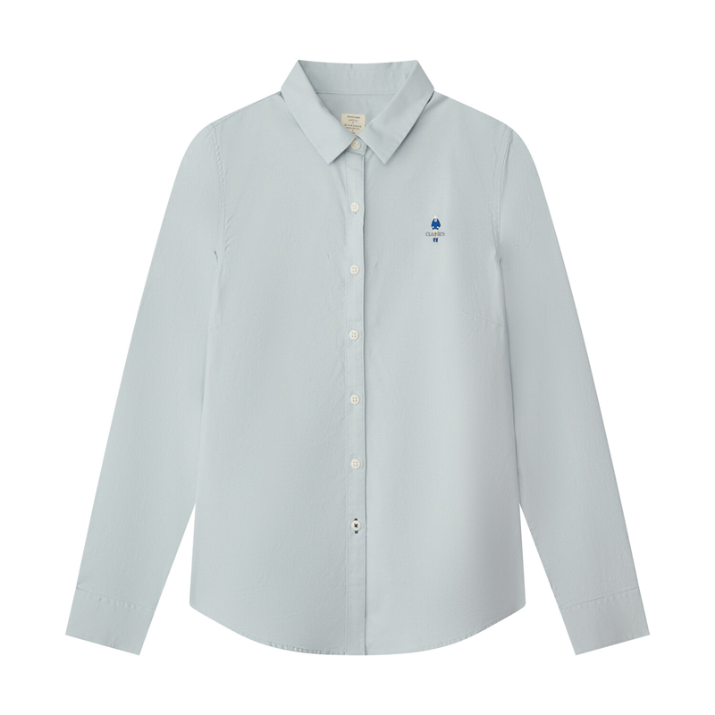 GIORDANO เสื้อเชิ้ตผู้หญิง แขนยาว Women's Oxford Long Sleeve Shirt 05340038