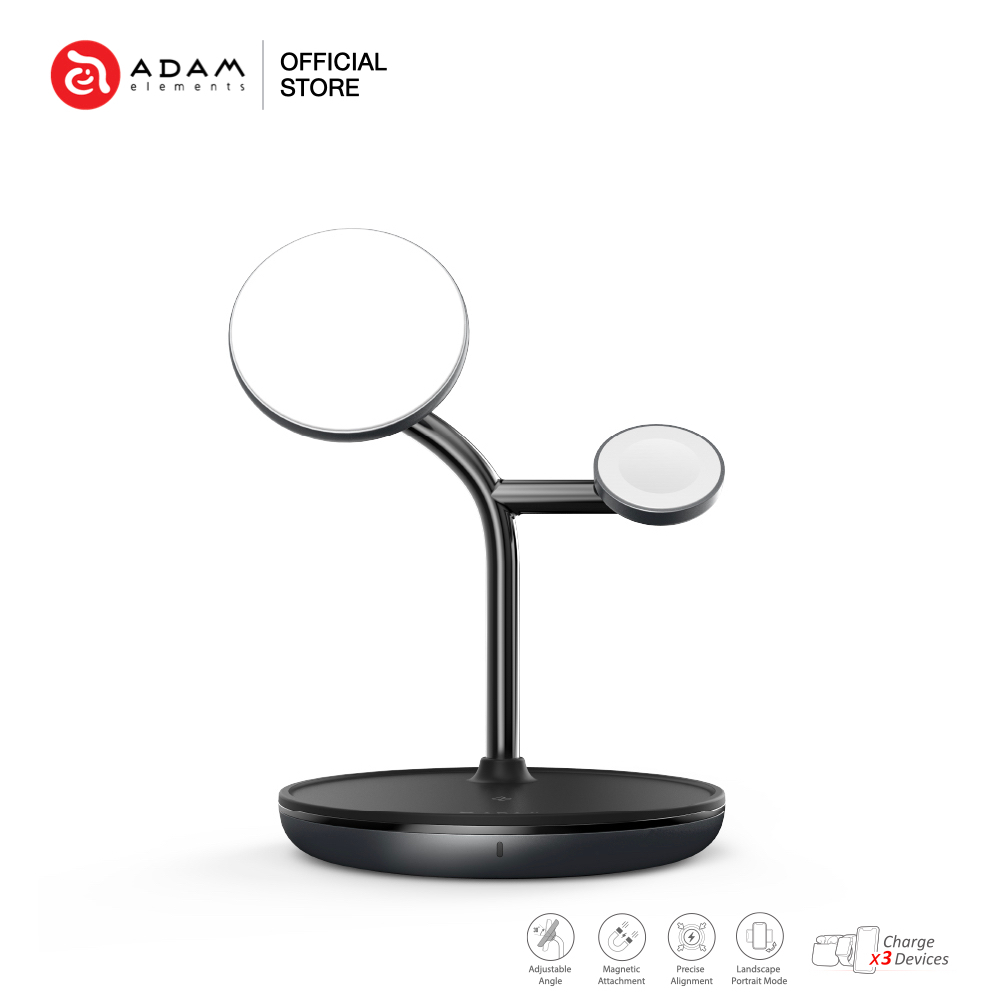 แท่นชาร์จไร้สาย ADAM elements OMNIA M3+ Magnetic 3-in-1 Wireless Charging Station - แท่นชาร์จมือถือ 