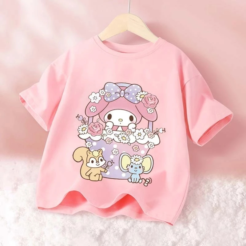 Yout-children ของเด็ก เสื้อยืด น่ารัก เมโลดี้/Melody เสื้อผ้าเด็ก แขนสั้น ผู้ชายผู้หญิงเสื้อหลวม