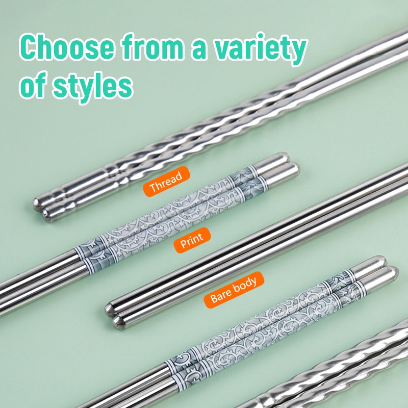 🔥 รู้สึกสบาย 🔥 แพ็ค 5 ชิ้น ตะเกียบสแตนเลส  สแตนเลสแท้ ดีไซน์สวยงามสไตล์เกาหลีคีบอาหาร ล้างทำความสะอาดง่าย - รูปที่ 2