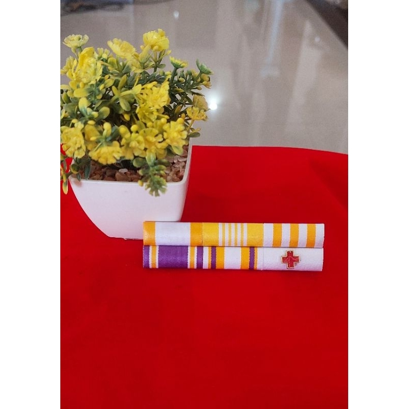 #แถบแพรกาชาด2แถบ#แถบสีมีกาชาด