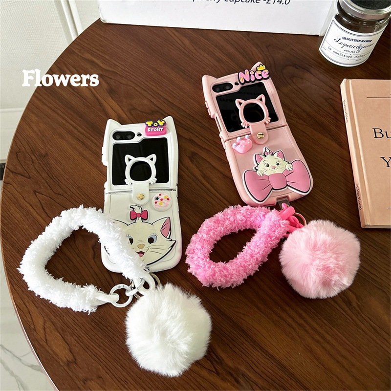 เคสฟลิปหูแมวน้องแมวมาลีสุดคิวท มาพร้อมหูเกี่ยวและคล้องมือ for Samsung Galaxy Z Flip6 Z Flip5 Z Flip4 Z Flip3 [Pre-Order]
