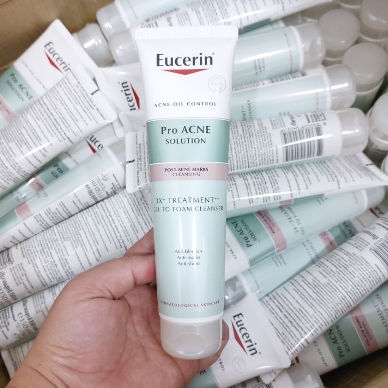 เจล ทู โฟม | ยูเซอริน Eucerin ProAcne Solution 3x Gel to Foam Cleanser/DermoPure Triple Effect Cleansing Gel 150ml (PA)