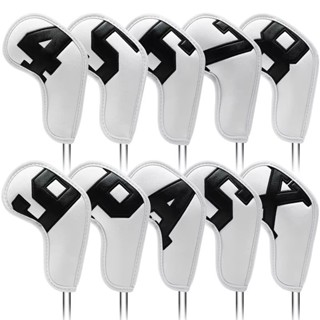 Irons head cover 1 ชุด มี 10 ชิ้น 4-5-6-7-8-9-P-A-S-X สีขาว …