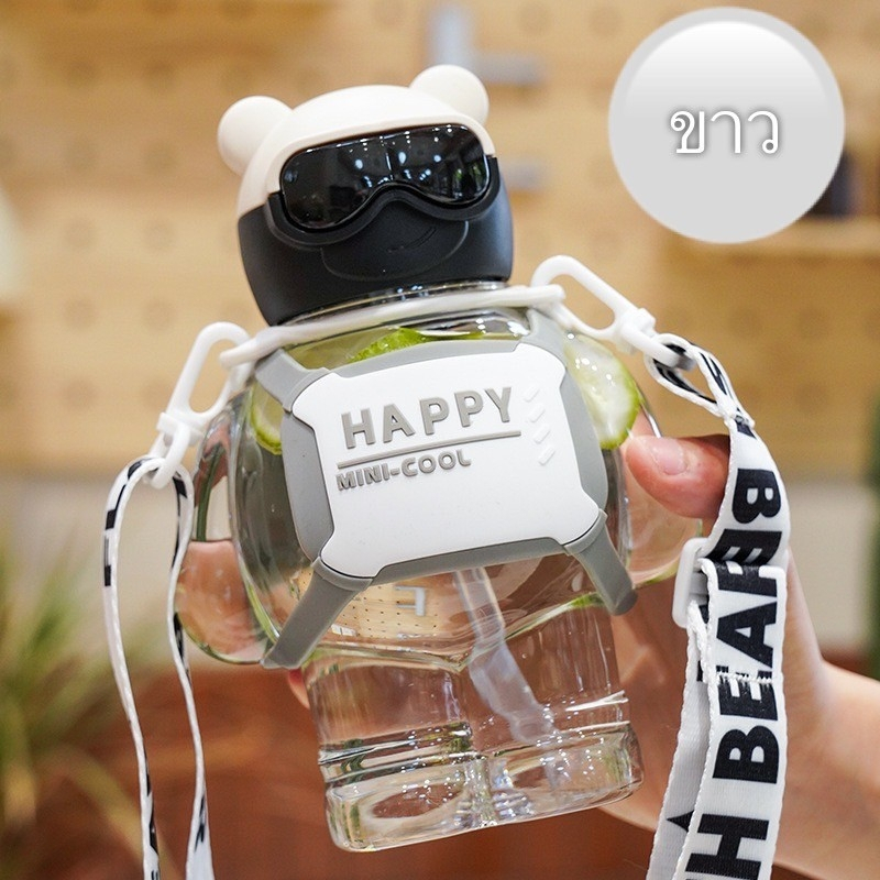 กระติกน้ำเด็กลายหุ่นยนต์ 800ml พลาสติก PP PC ซิลิโคน ทนต่อการกระแทก แตกสลาย ปราศจาก BPA