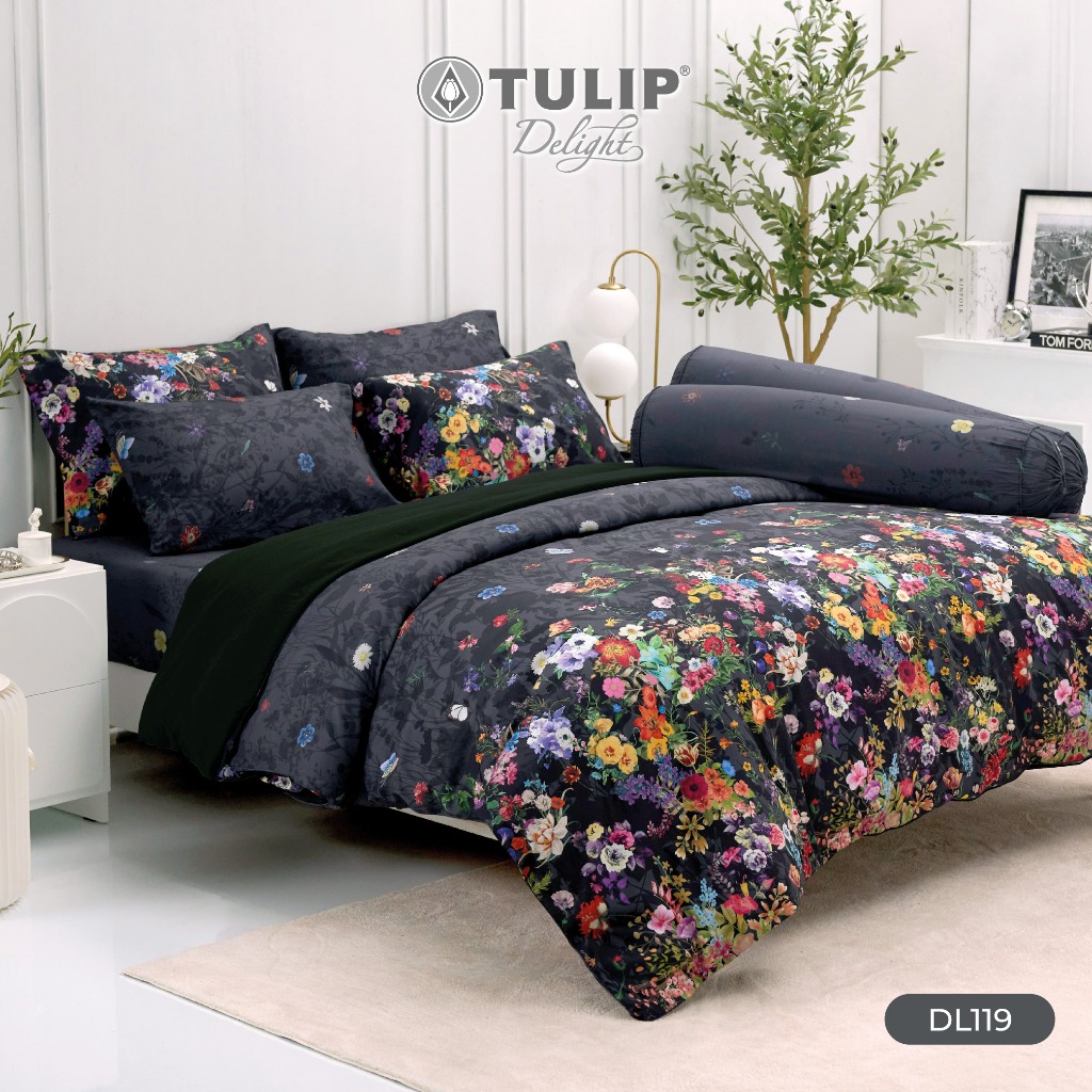 TULIP รุ่นTULIP Delight พิมพ์ลาย DL119 โทนสีเข้ม ในสไตล์ที่เป็นคุณ ชุดเครื่องนอน ผ้าปูที่นอน ผ้าห่มนวม