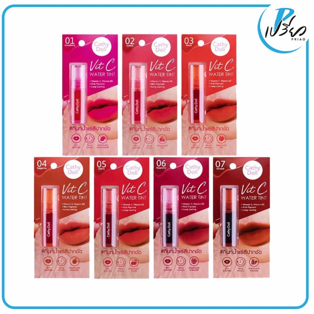 CATHYDOLL เคที่ฯ ลิป วิทซีวอเตอร์ทินท์ 2.7 กรัม Vit C Water Tint 2.7g (มี 7 สี ให้เลือก)