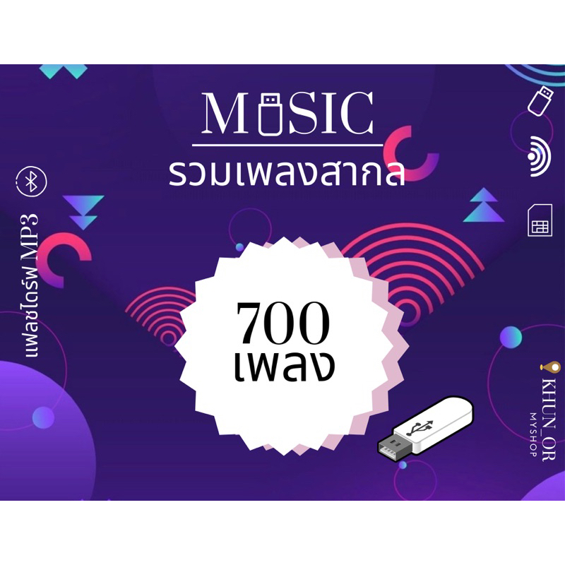 แฟลชไดรฟ์ MP3 รวมเพลงสากลมากกว่า 700 เพลง