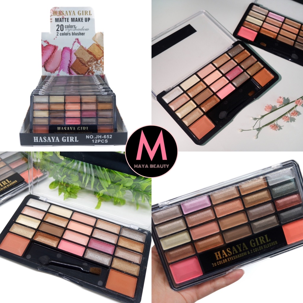 {12พาเลท} HASAYA GIRL Matte Makeup Palette พาเลทอายแชโดว์ แมทต์และชิมเมอร์ หลากสีสัน