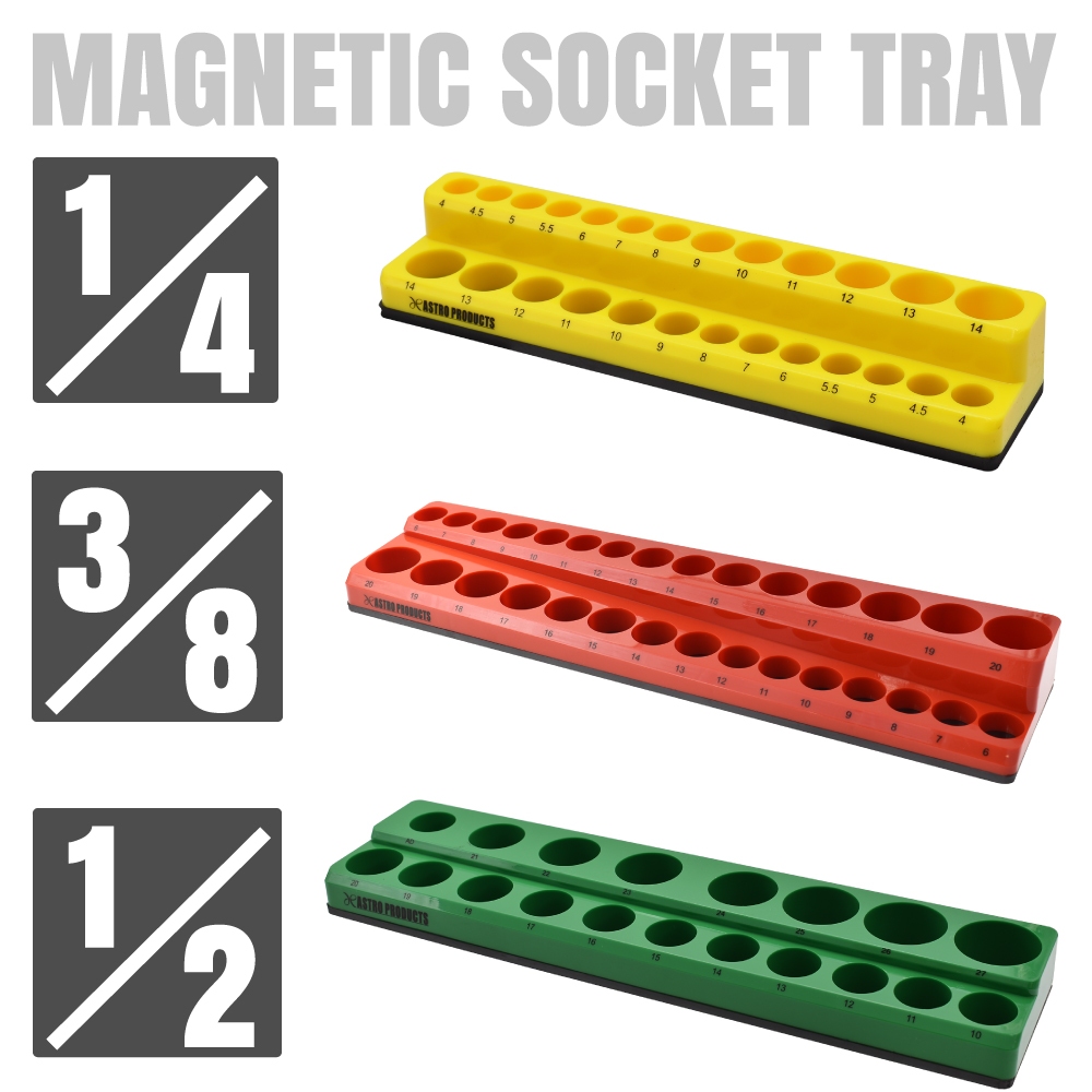 Astro Products ถาดลูกบ๊อกซ์แม่เหล็ก 1/4-3/8-1/2DR / Magnetic Socket Tray 1/4-3/8-1/2DR