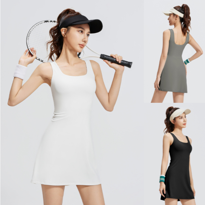 ✨ใหม่✨ArayaLady ชุดเดรสออกกำลังกาย ใส่เล่นเทนนิส ตีกอล์ฟ แบดมินตัน วิ่ง มีกางเกงซับใน (YOGA-902)