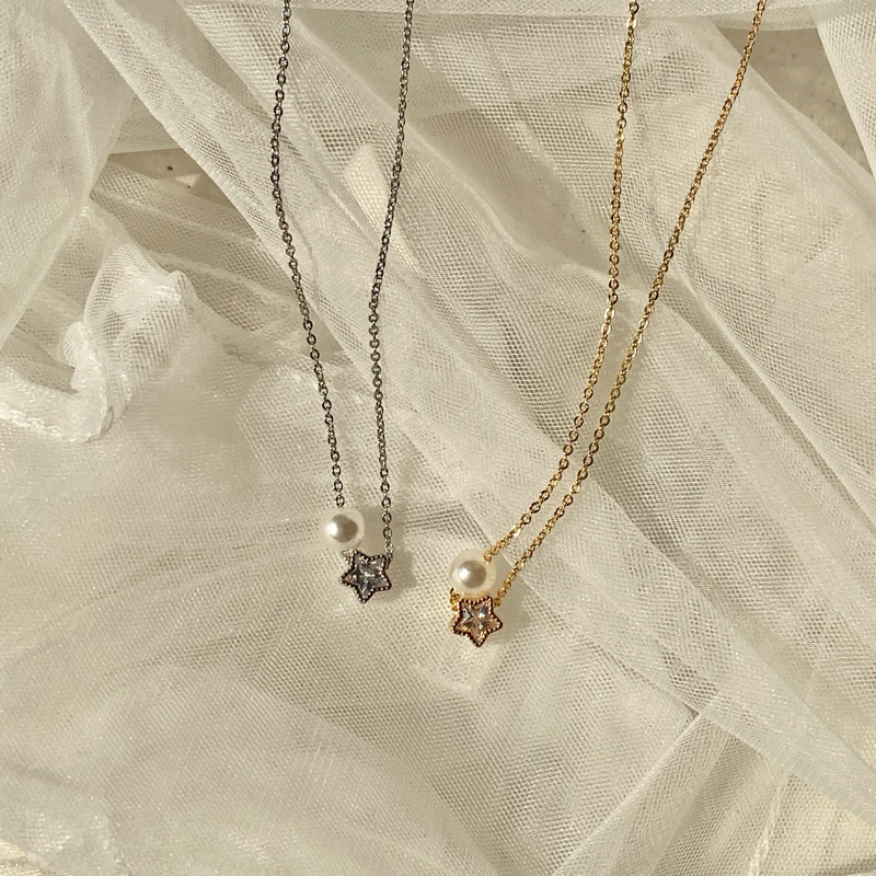 Starie Necklace สร้อยคอดาวไข่มุก | @trophies.co