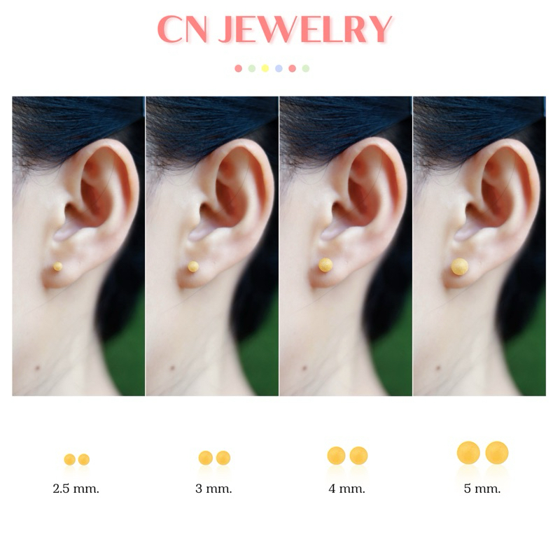 [⚡️ลดเพิ่ม 30% เก็บโค้ดหน้าร้าน] 1คู่ ต่างหูหมุดทอง (วัสดุอย่างดี ไม่ลอกดำ แพ้ง่ายใส่ได้) CN Jewelry