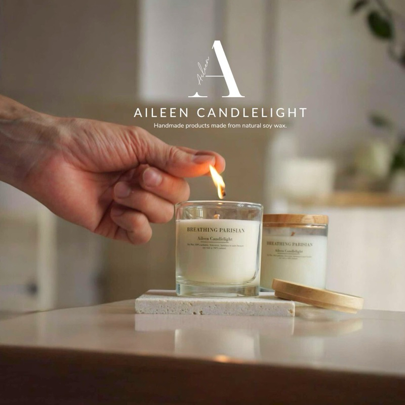 Scented candles, 100% organic soy wax เทียนหอมผลิตจากไขถั่วเหลืองออแกนิก 100% กลิ่นแนวธรรมชาติ