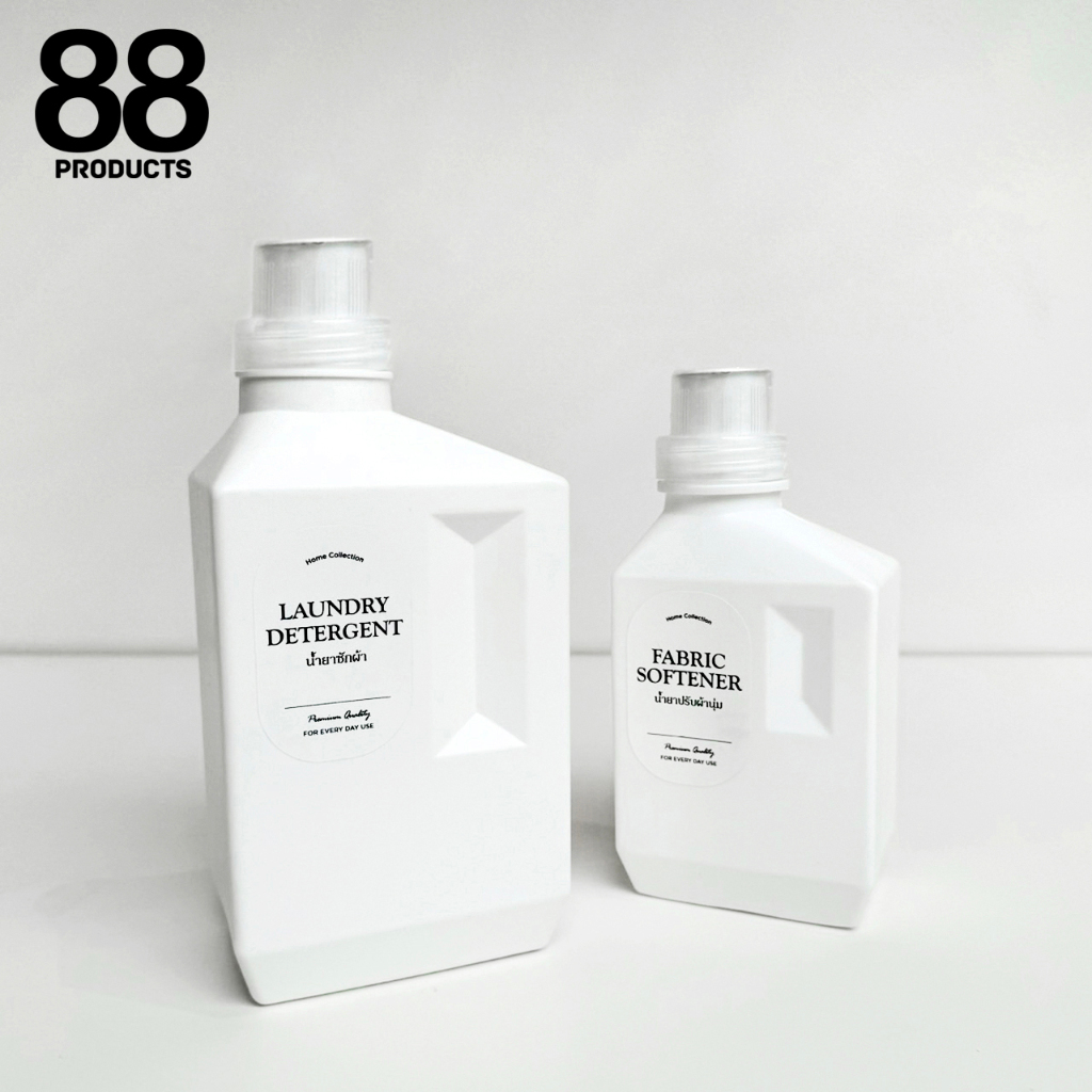 ขวดรีฟิล ขวดใส่น้ำยาปรับผ้านุ่ม ขวดใส่น้ำยาซักผ้ารีฟิวพร้อมฝาตวง 500ml 1000ml 88PRODUCTS