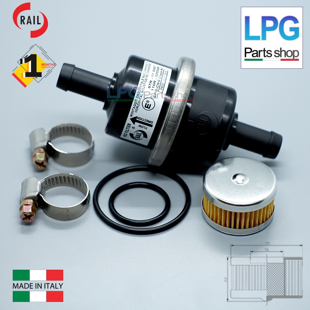 กรองแก๊ส Rail OEM (ER) + กรองหม้อต้ม Tomasetto (มีโอลิง)