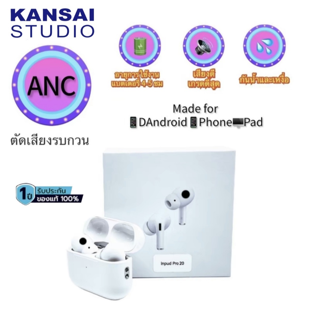【Pro2】หูฟังบลูทูธ TWS หูฟังไร้สาย Wireless Bluetooth V5.3 Hifi stereo 8D bass ใช้ได้ทุกรุ่นทุกยี่ห้อ