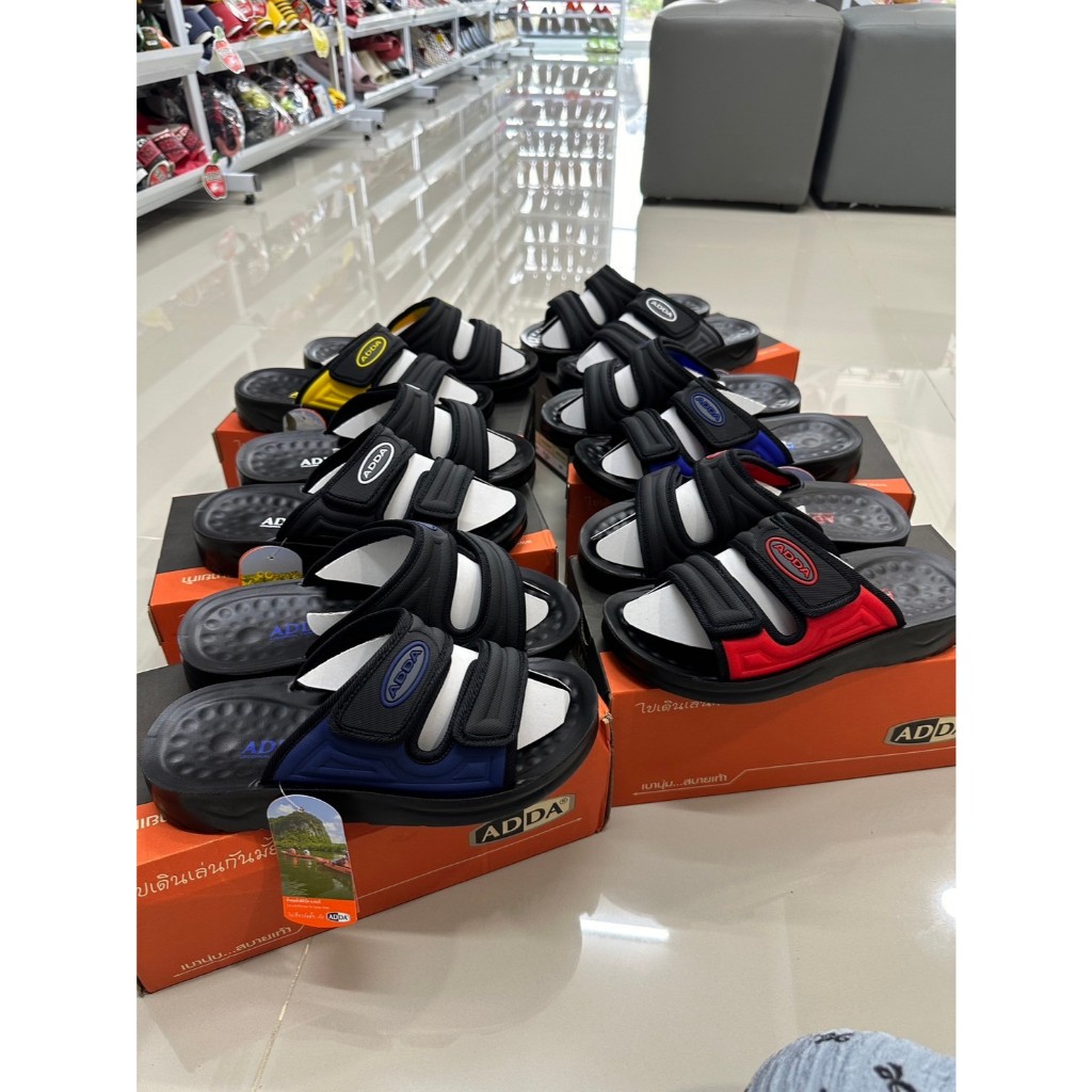 M รองเท้าแตะแบบสวมแอดด้า ADDA รุ่น 7MA03 ไซส์ 39-43 ลดจากราคาป้าย 385  สี เหลือง แดง น้ำเงิน ดำ กรม เทา
