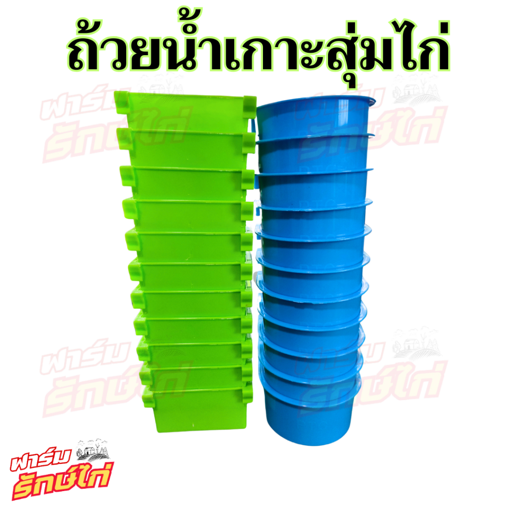 ถ้วยเกาะสุ่มไก่ โถน้ำไก่ คละสี ใบละ 10 บาท ราคาถูกขึ้นเมื่อซื้อยกโหล (ขั้นต่ำ 3 ใบ)