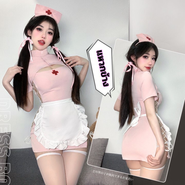 HOT EX ชุุดพยาบาลไซต์ใหญ่ ชุดนอนสาวอวบ พยาบาลเซ็กซี่ พร้อมส่ง SET-004 - รูปที่ 2