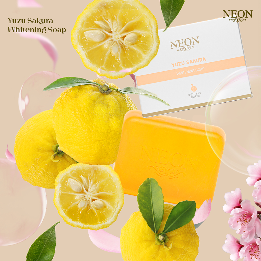 สบู่นีออน YUZU SAKURA WHITENING SOAP